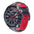 Tech Watch Chrono Black Leather-Black/Red