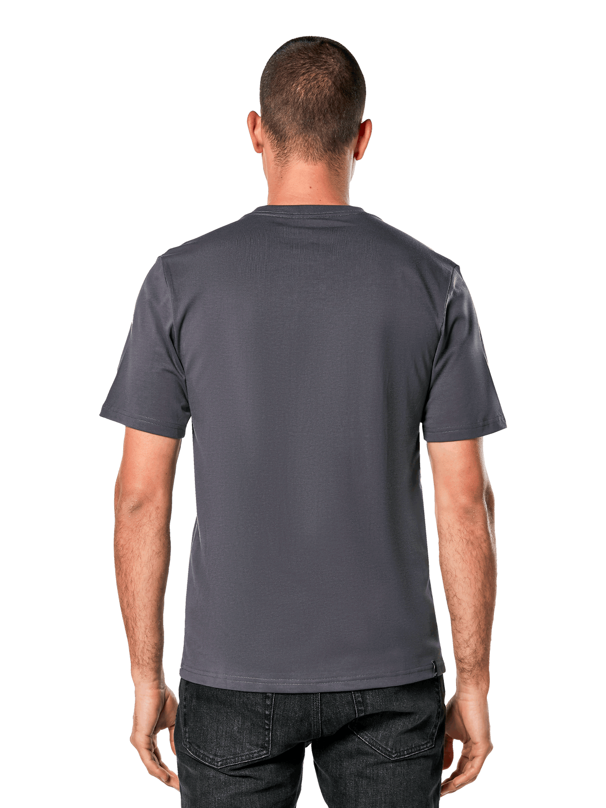 Alpinestars Always 2.0 CSF Tee, Short Sleeve T-Shirt, Charcoal Black Blue, back view, casual motorsport-inspired streetwear