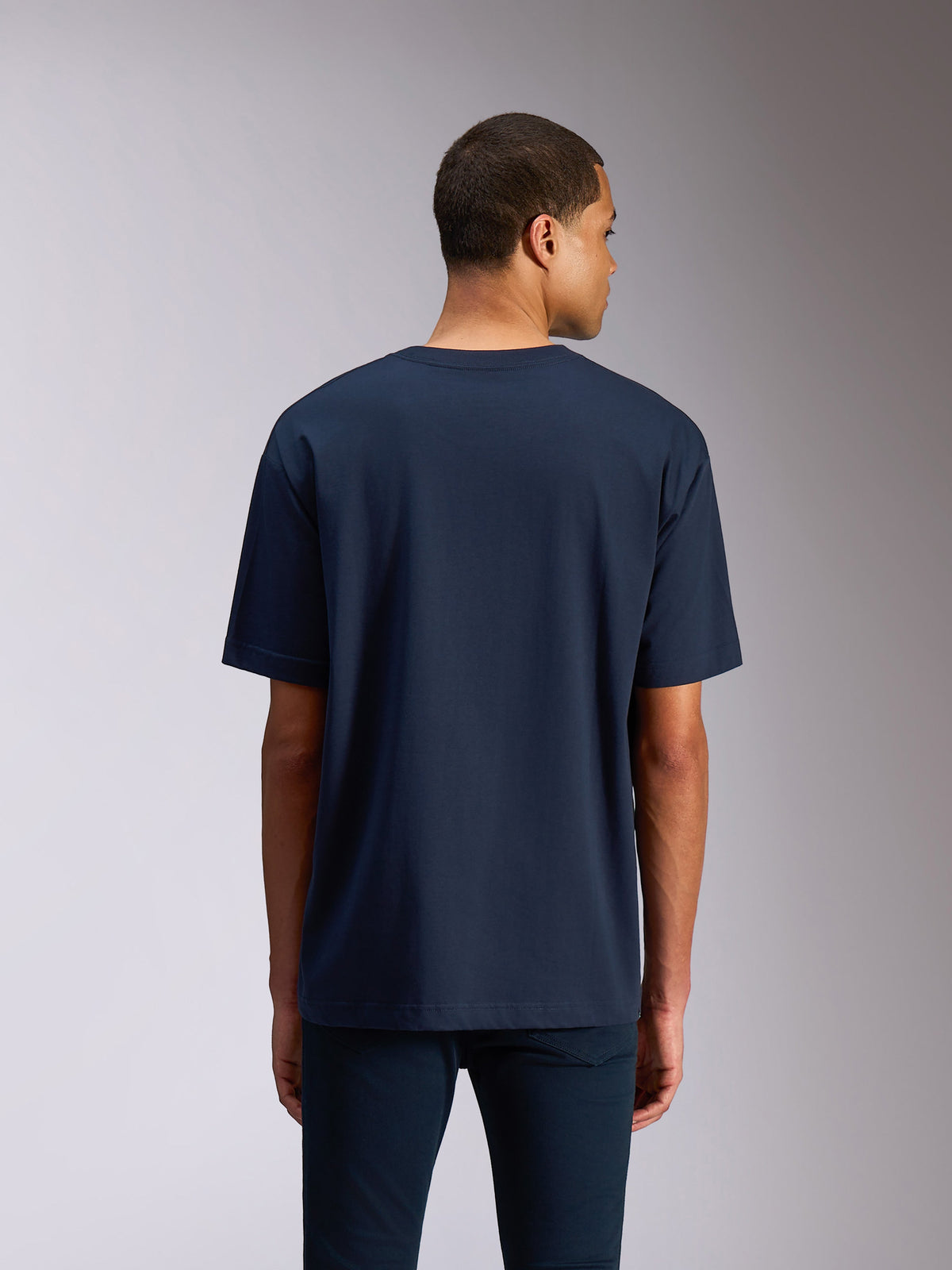 Alpinestars Alter Oversized CSF Tee, Short Sleeve T-Shirt, Navy Blue, Back view showing the relaxed oversized fit and plain design, casual streetwear