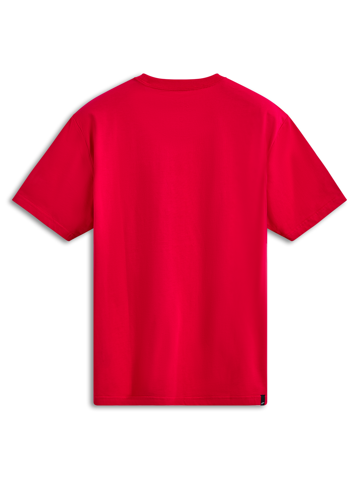Alpinestars Noka CSF Tee, Short Sleeve T-Shirt, Red, Back View, plain design with small black logo tag at the hem, Casual Sportswear