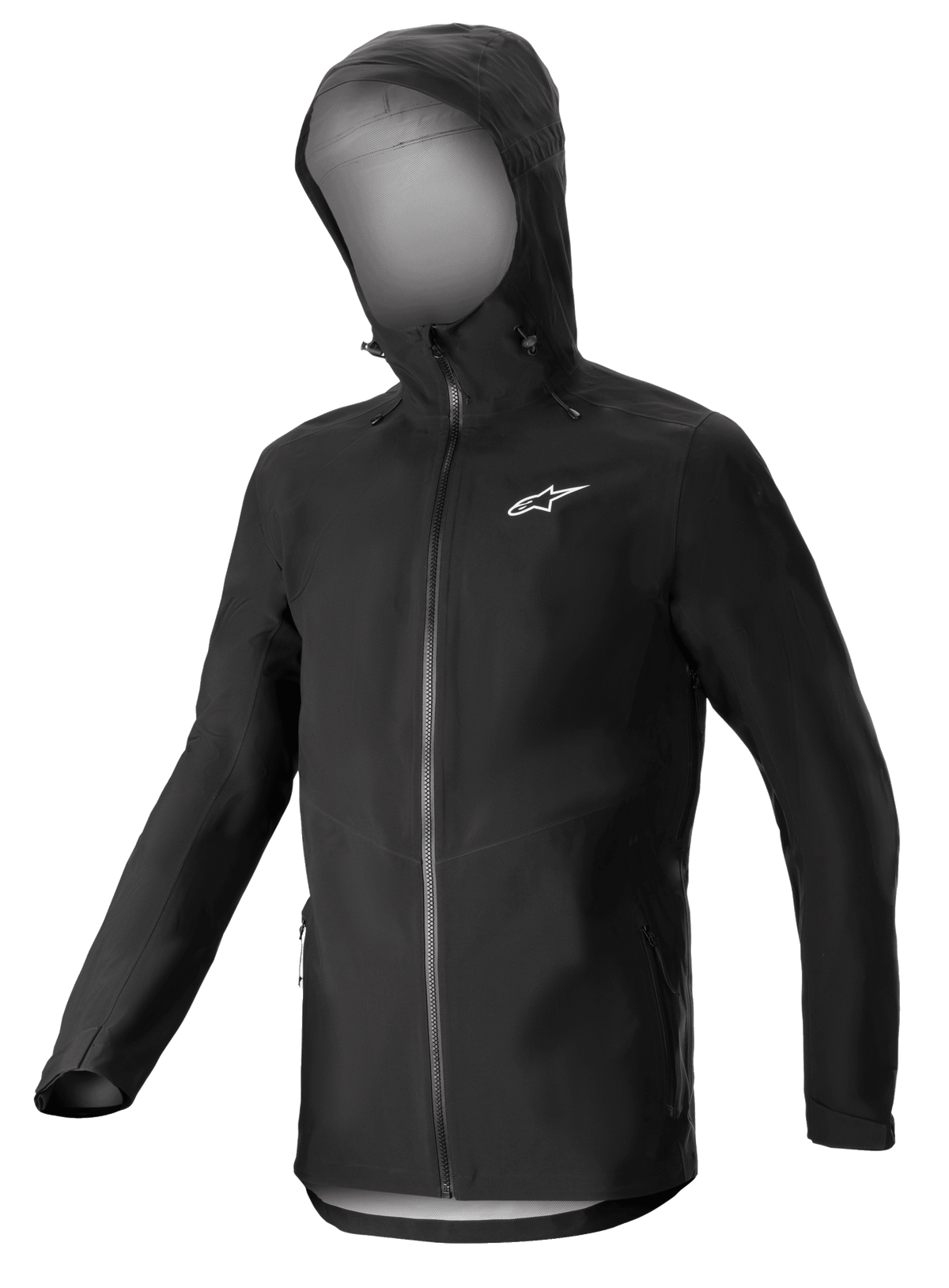 Alpinestars Sierra Waterproof Jacket, Charcoal Gray men's MTB cycling shell with helmet-compatible hood and taped seams.
