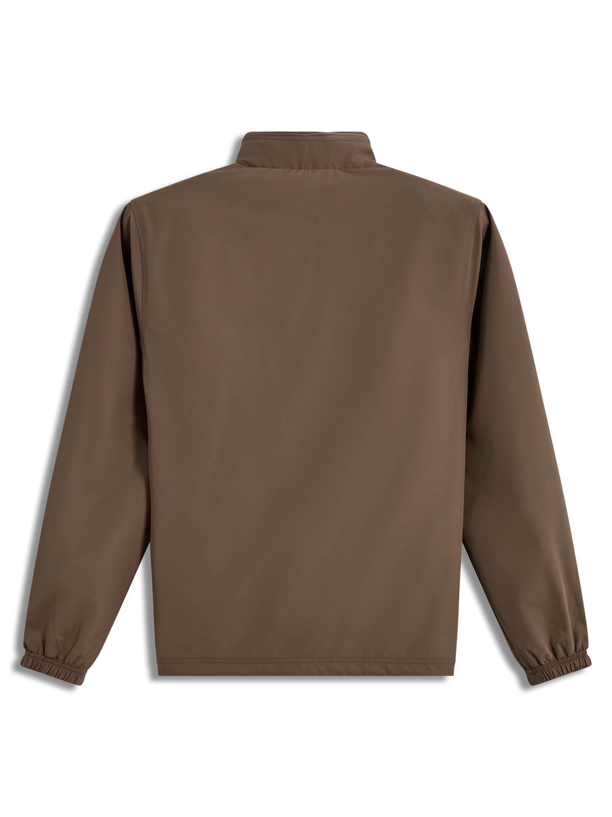 Alpinestars Overhaul Racer Jacket, lightweight Walnut brown sportswear jacket, back view with packable hood collar.