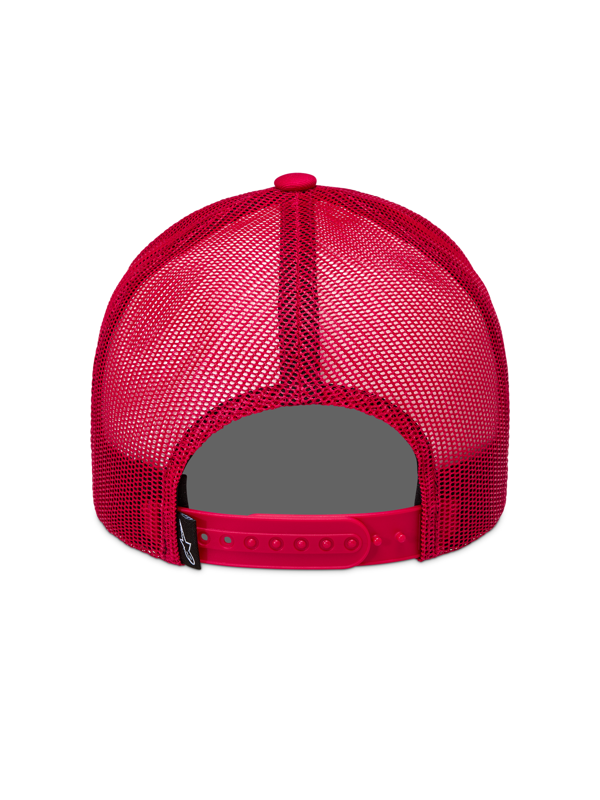 Alpinestars Ageless Snapback Hat, Red, rear view featuring breathable mesh panels, adjustable snap closure, and logo tag.