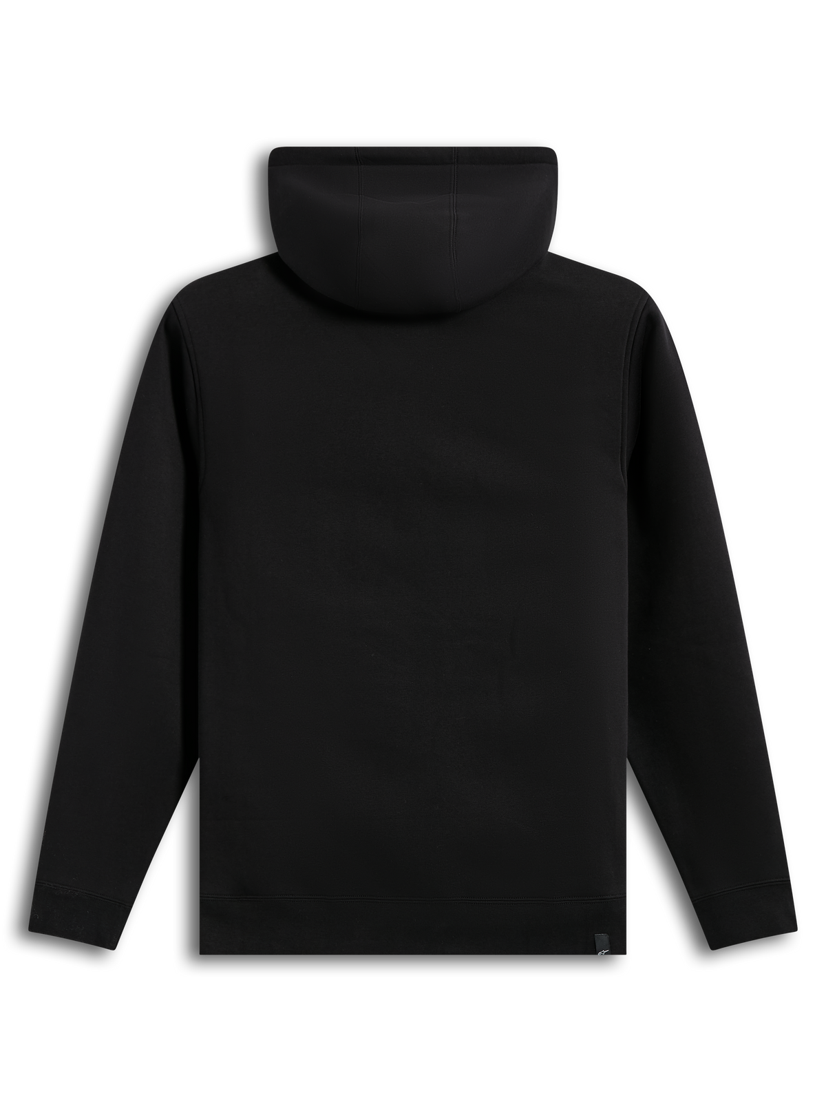Alpinestars Race Wordmark Hoodie, black sportswear pullover fleece, back view showing a clean, cotton-blend construction.
