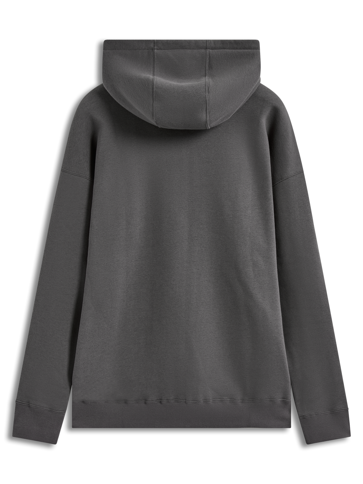Alpinestars Entity Oversized Hoodie, charcoal gray unisex sportswear fleece in a relaxed fit, back view with ribbed hem.