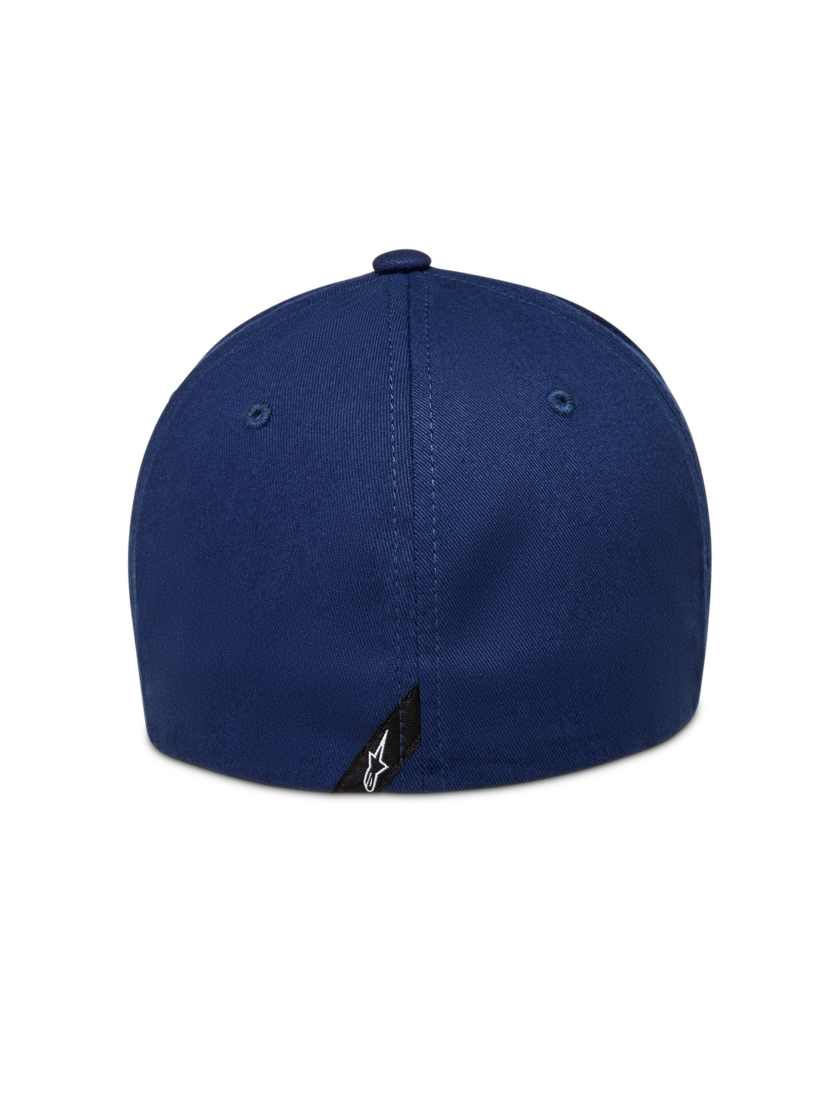 Alpinestars Arclight Hat, Navy Blue Sportswear Baseball Cap, back view featuring a flex back design and small Astars logo tag.