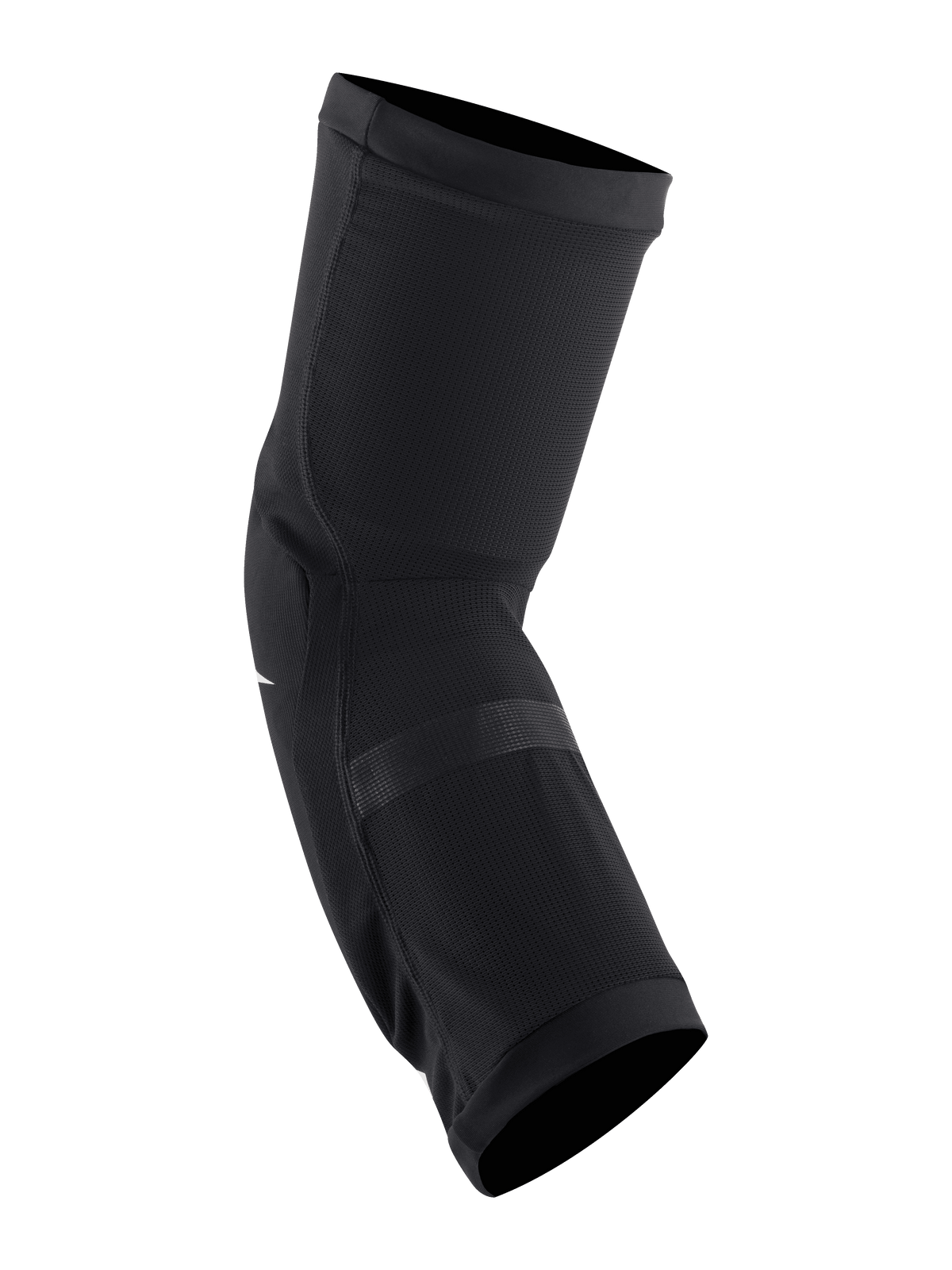 Alpinestars Paragon Plus Knee Protectors, Black and White, slip-on mountain bike knee guard, breathable stretch mesh construction, contoured fit with elasticated cuffs for off-road cycling