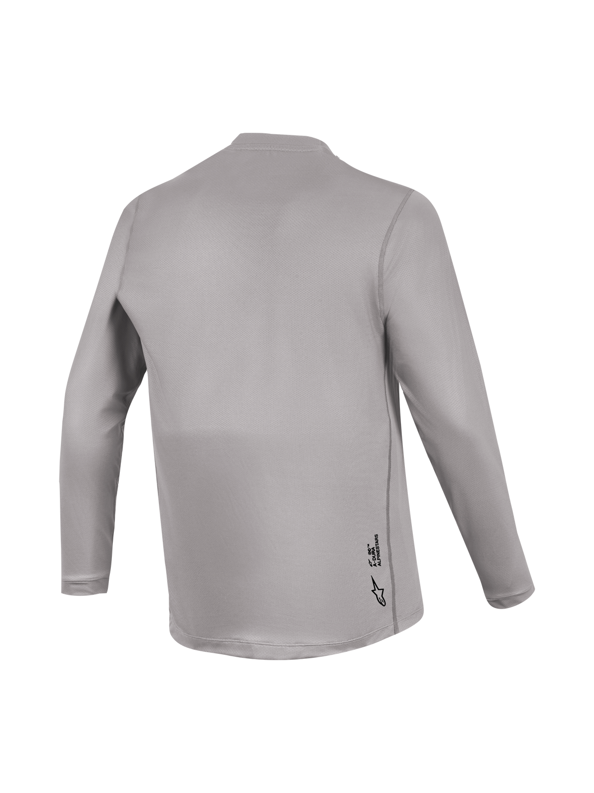 Alpinestars A-Dura Ride Long Sleeve Jersey, Gray back view with jacquard texture and subtle branding for MTB performance.