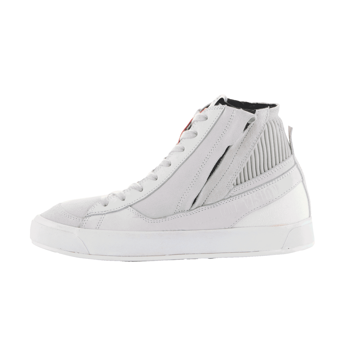 Alpinestars Stated Shoes, Urban Motorcycle Riding Shoes for men, White and Cool Gray, nubuck and suede construction.