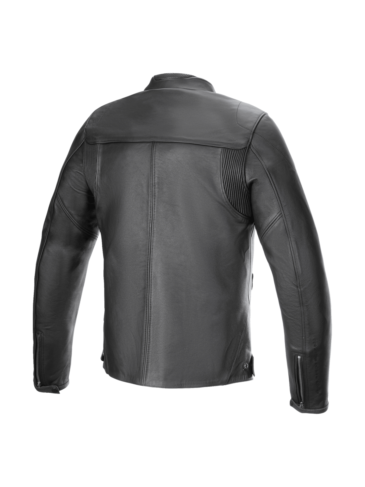 Alpinestars Blacktrack Leather Jacket, urban road motorcycle jacket for men, black bovine leather with back accordion panels.