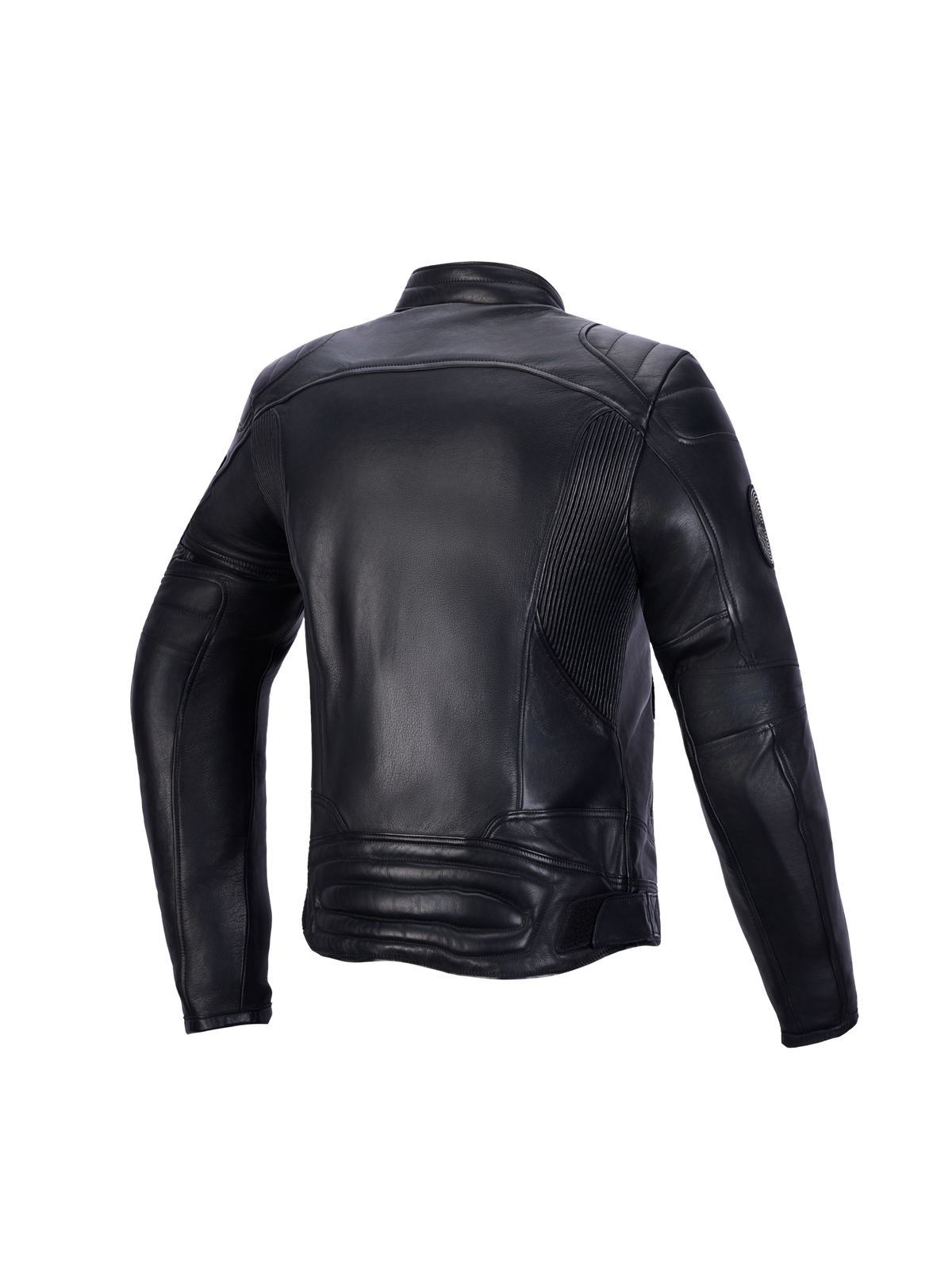 Alpinestars Revea Women Leather Jacket, Black women's motorcycle leather jacket, rear view showing premium bovine leather construction and heritage styling