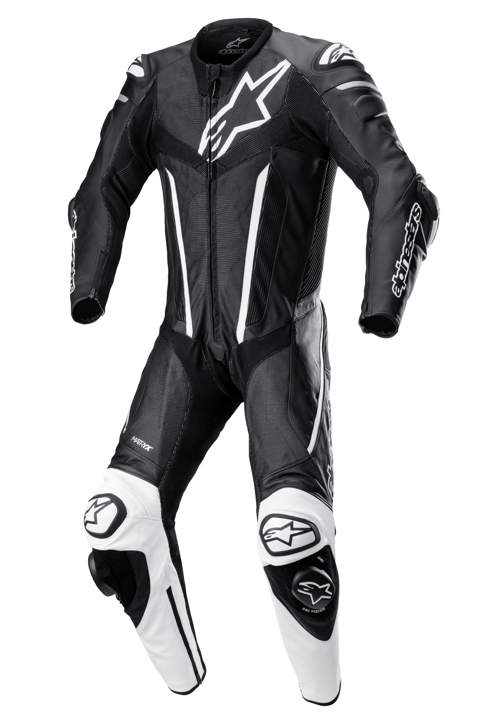 Alpinestars Fusion 1 Piece Leather Suit Black White 54