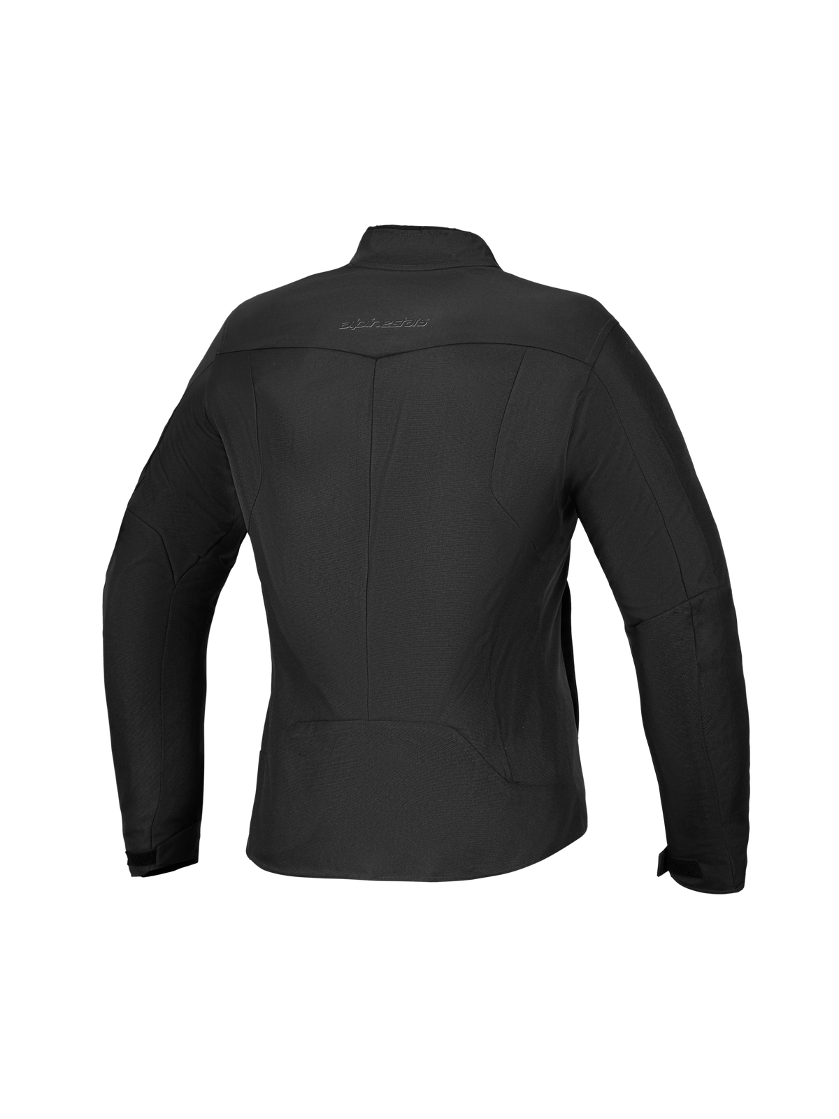 Alpinestars Stella C-1 Waterproof Jacket, women's urban motorcycle textile jacket, black, rear view showing 3D back construction and 450D polyfabric shell