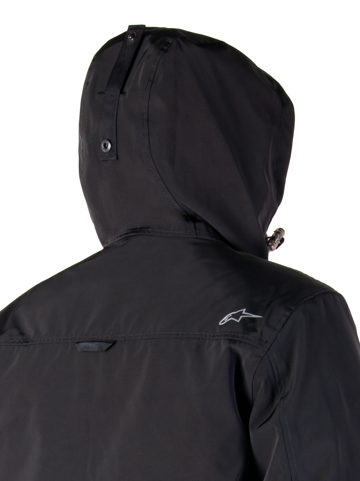 Alpinestars Mootant Waterproof Parka, Black Motorcycle Jacket, modular 4-season design with removable hood, waterproof laminated construction, urban contemporary style