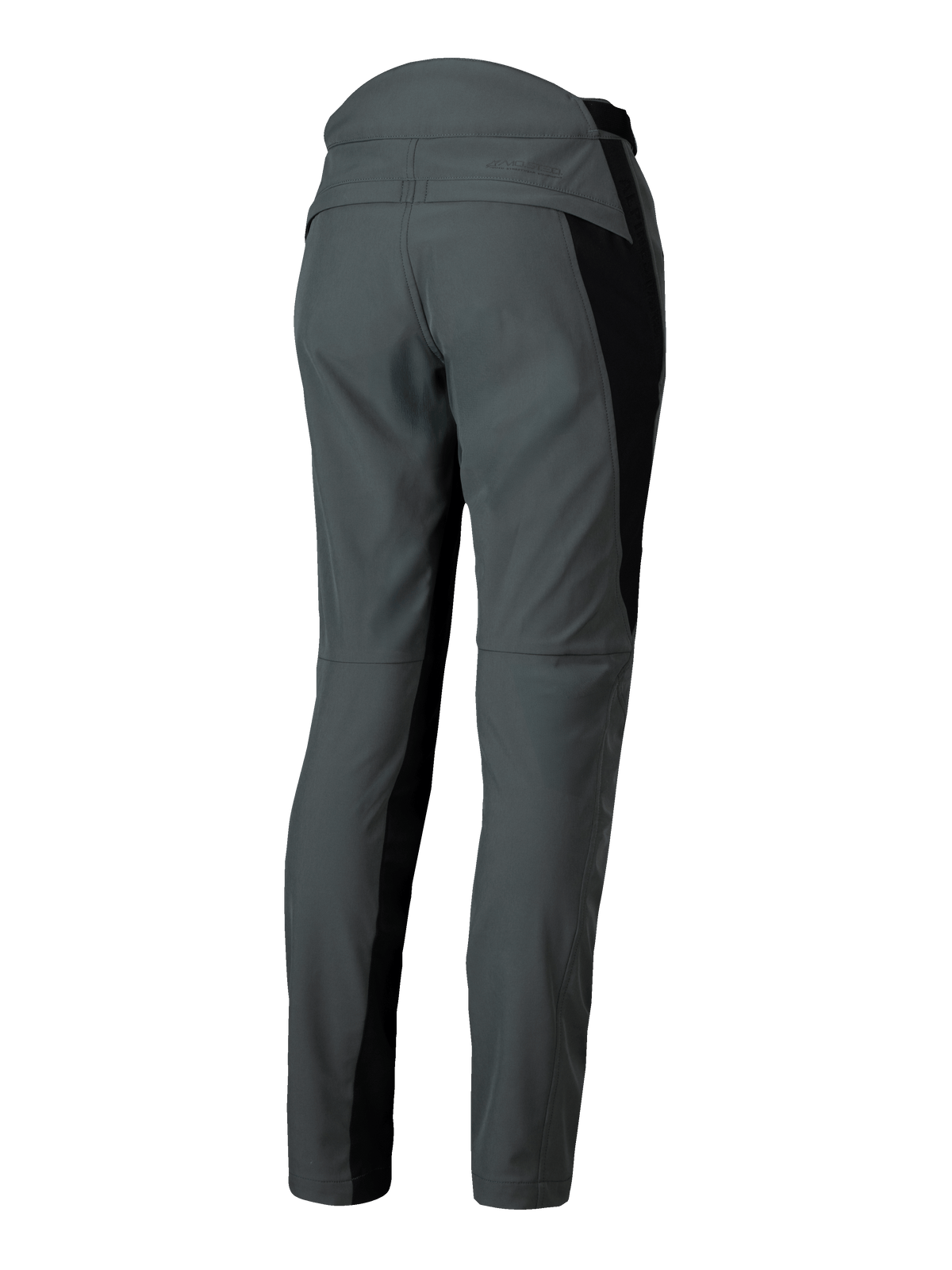 Alpinestars Alamosa Women's Pants, Urban Gray textile motorcycle pants with black side panels, slim urban fit, rear view.