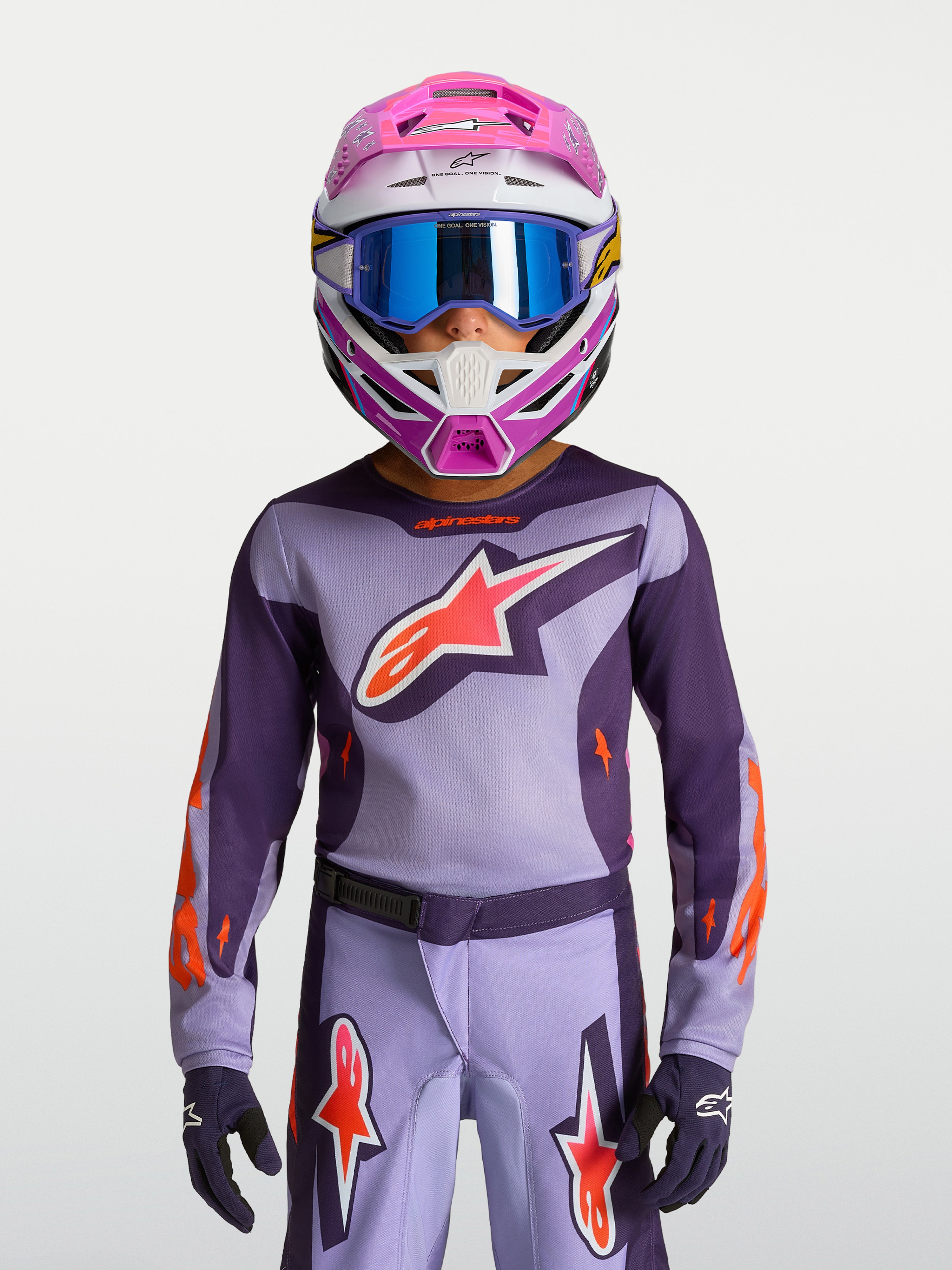 Alpinestars Youth Fluid Hunt Jersey Large Light Violet/Deep Purple/Pin