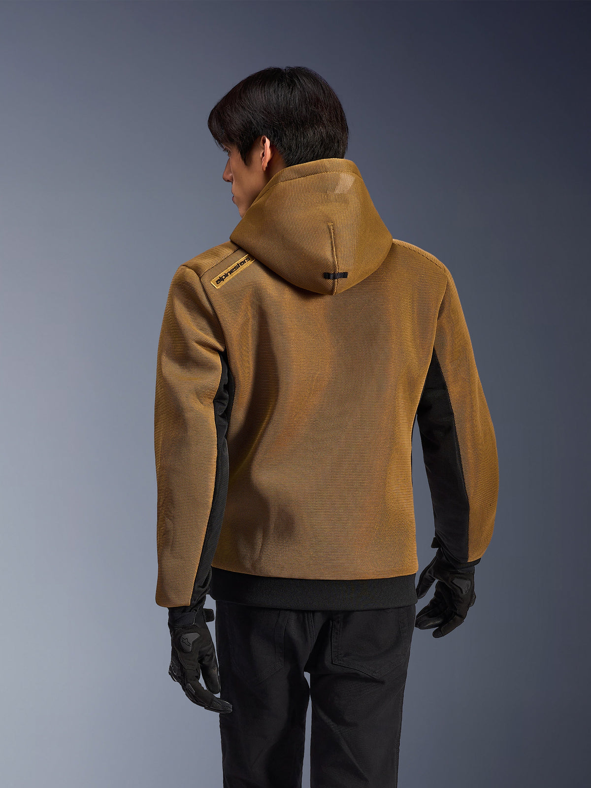 Alpinestars Chrome Superairflow Hoodie, Men's motorcycle riding, Brown and Black, 3D mesh with Nucleon Flex Plus armor.