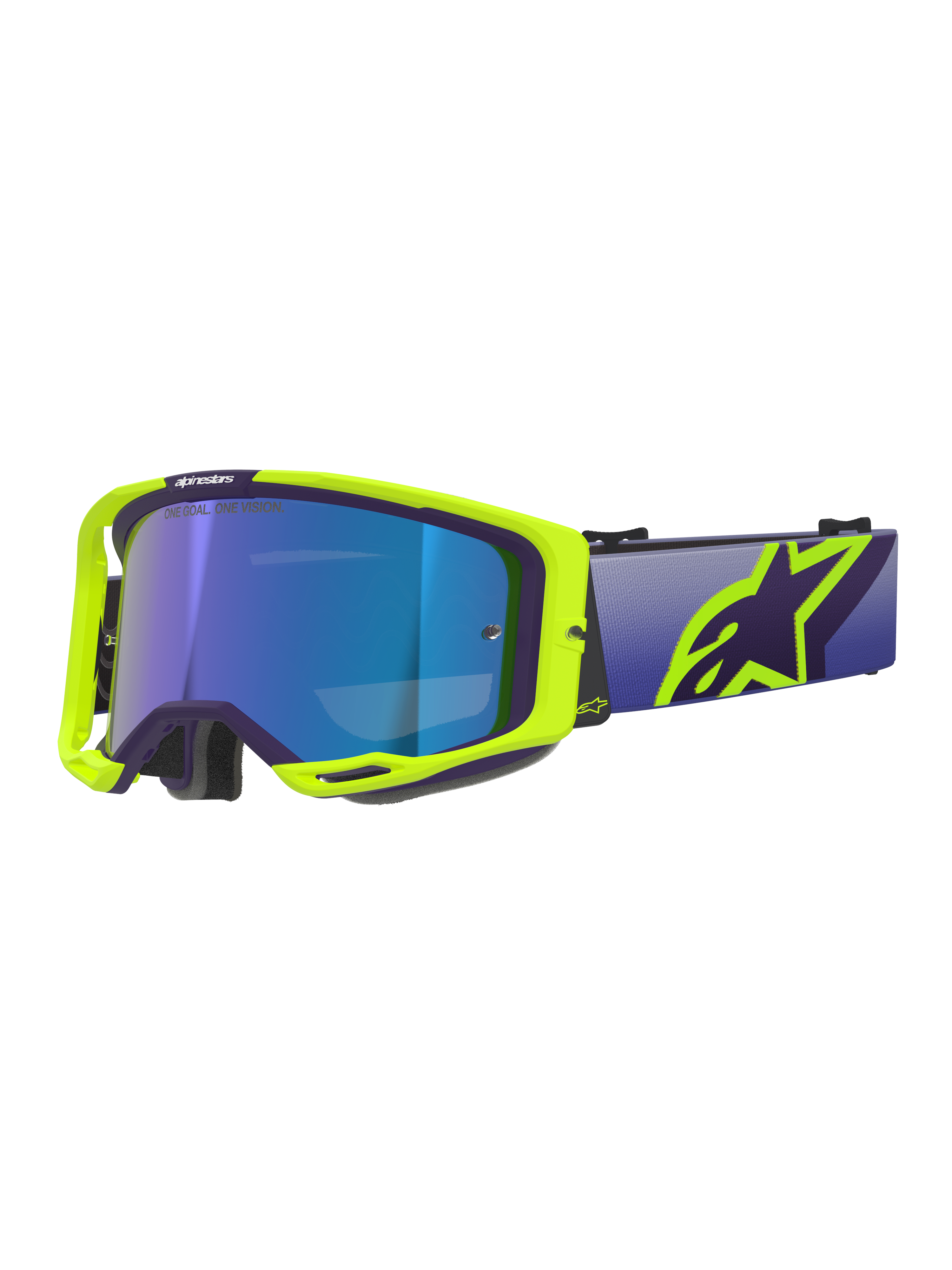 Alpinestars Goggles Vision 8 Goggle Corp Purple/Yellow Fluo Blue Mirror Lens