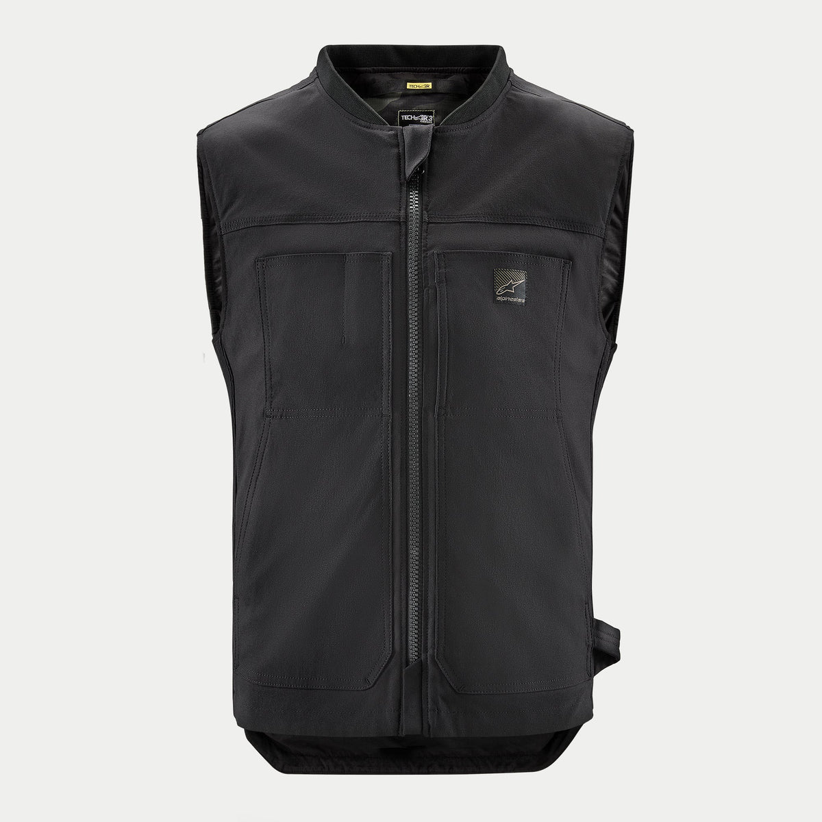 Alpinestars Tech-Air® 3 Canvas System, black motorcycle airbag vest for touring and urban riders, AI-powered protection.