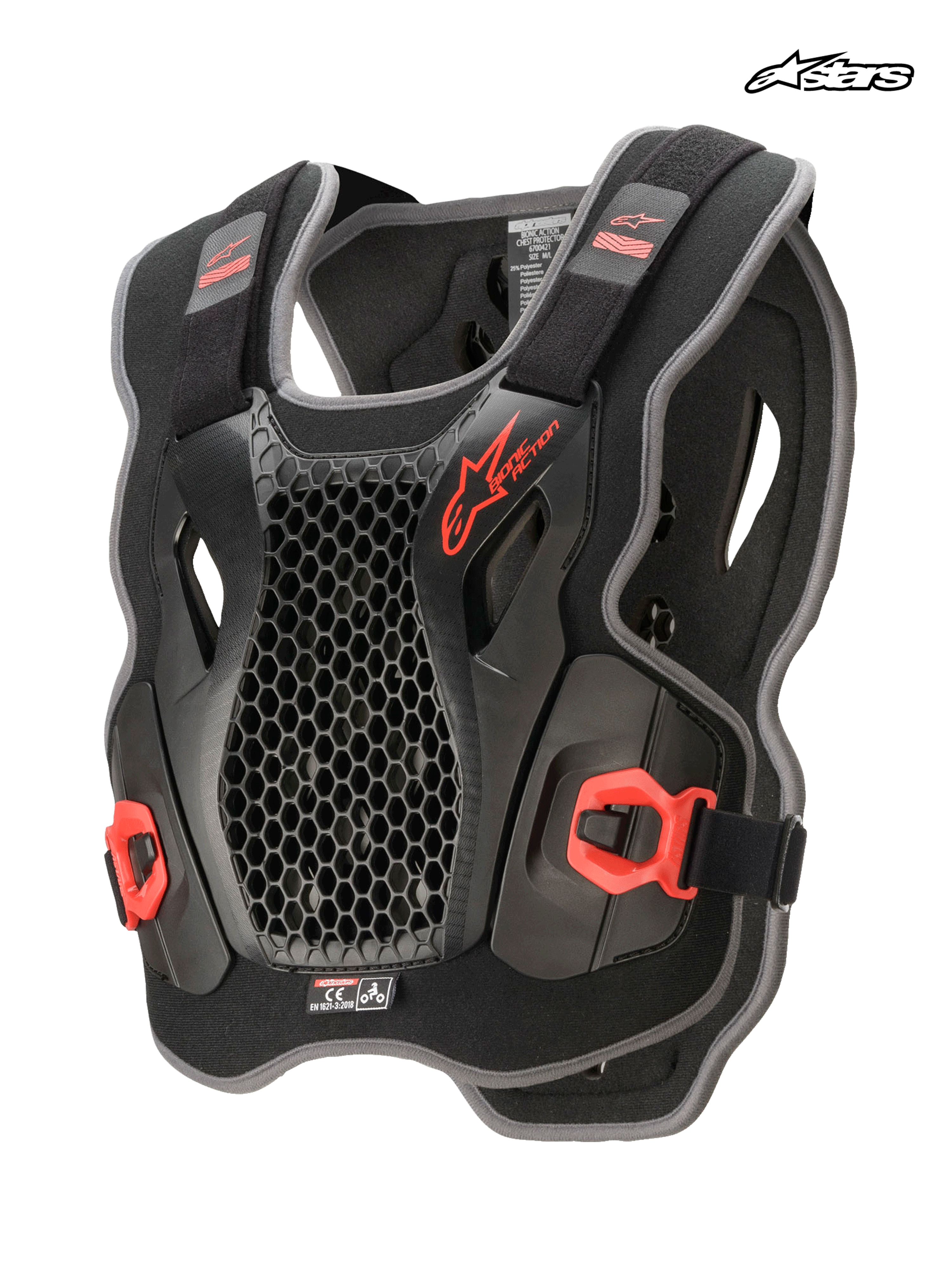 Alpinestars チェストプロテクター XS～S　肩プロテクター脱着式 Bionic Action Chest Protector - Black MX Chest Protection