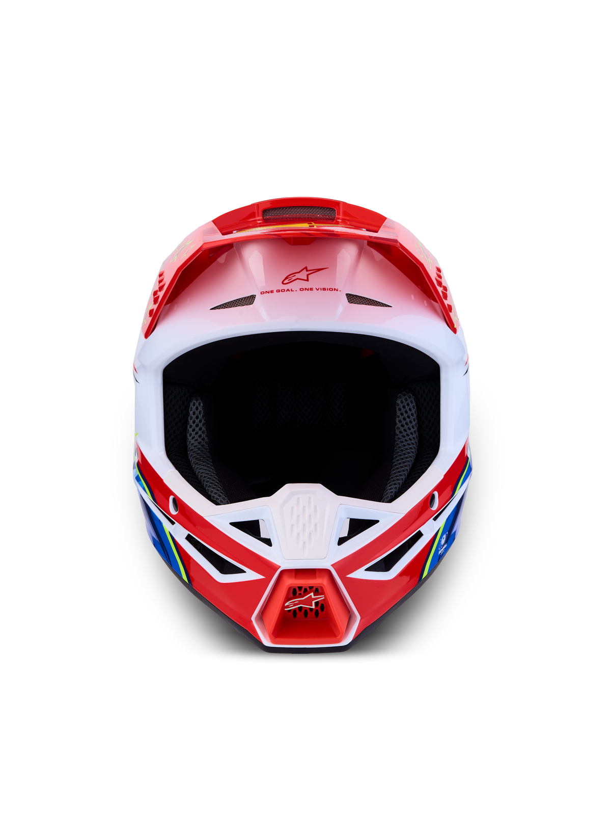 Alpinestars SM3 Falcon Helmet, Red and White Glossy Motocross Helmet, ECE 22.06 Certified, Lightweight Thermo-Injected Shell.