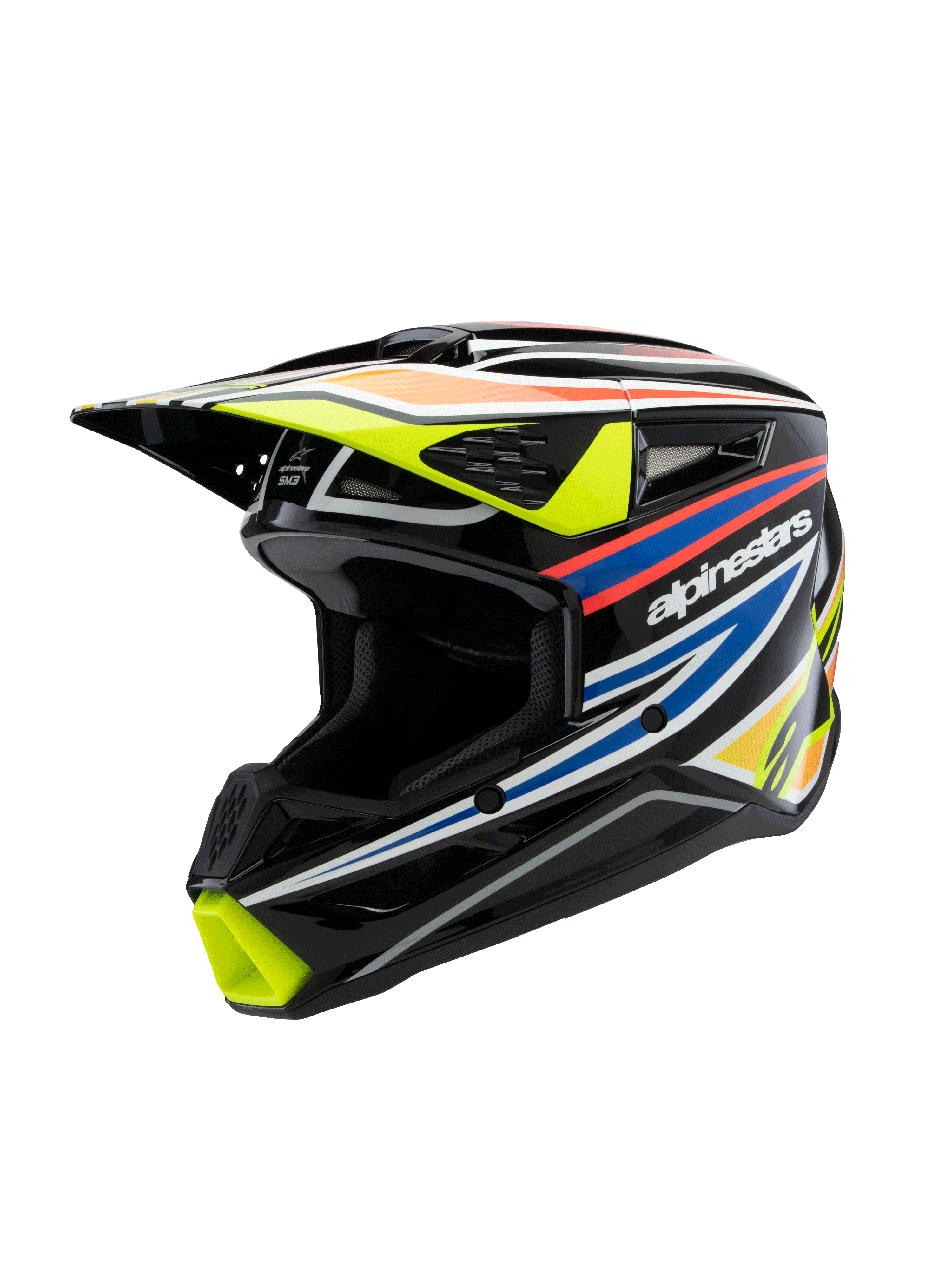 Sm3 Youth Wurx Helmet ECE06 DOT Alpinestars YS Black Yellow Fluo Blue Red Glossy