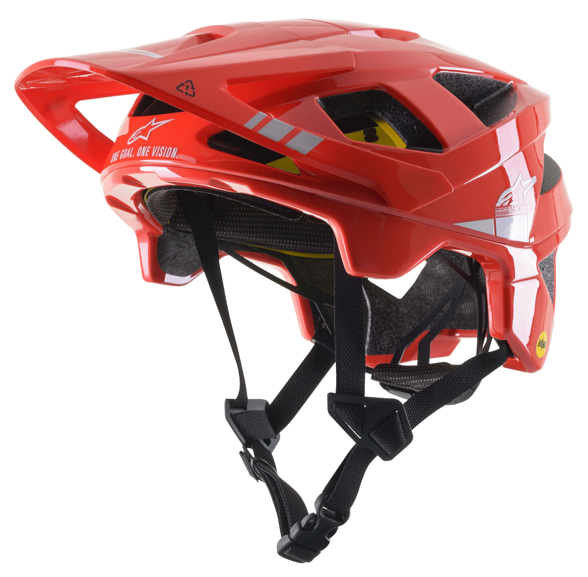 Alpinestars Vector Tech Helmet Bright Red Light Gray Glossy MIPS Large