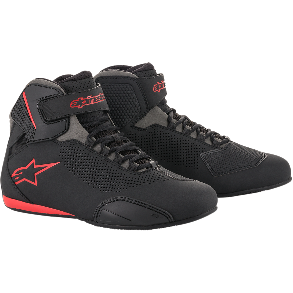 Alpinestars バイクシューズ ブラック×レッド 27.5cm相当 Sektor Vented Shoes - BLACK SPORT Riding Shoes | Alpinestars