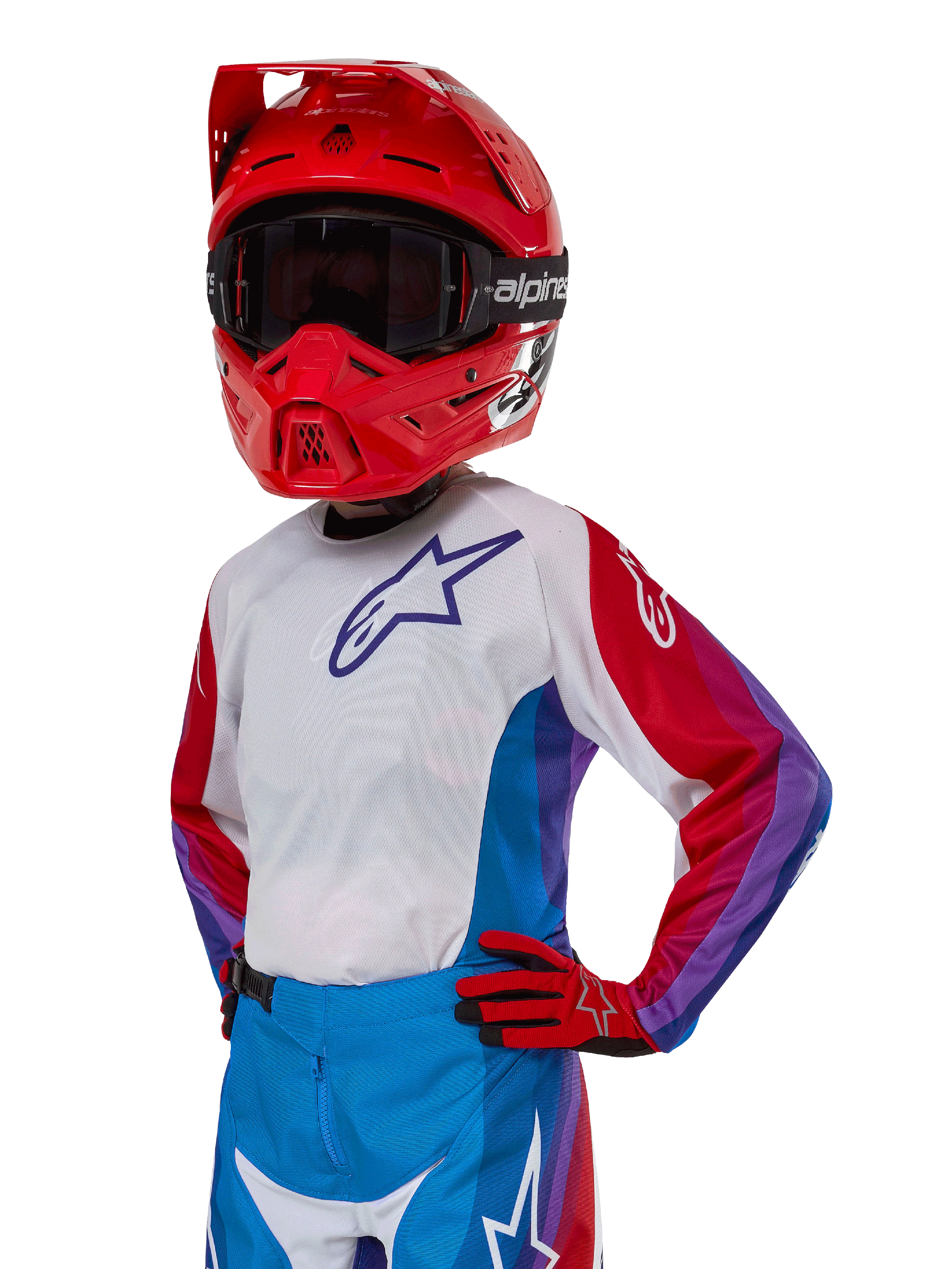 Alpinestars Youth Racer Pneuma Jersey Blue Mars Red White XL