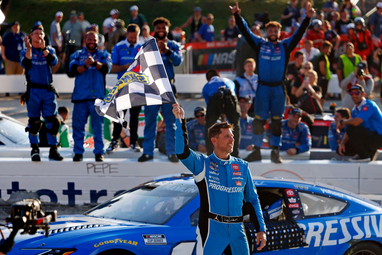 DENNY HAMLIN EDGES CHASE BRISCOE TO COME OUT ON TOP OF INCIDENT-PACKED NASCAR CUP SERIES RACE AT DOVER MOTOR SPEEDWAY, DELAWARE