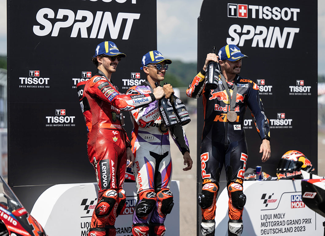 JORGE MARTIN STRIDES TO VICTORY AS ALPINESTARS SWEEP MOTOGP SPRINT PODIUM WITH PECCO BAGNAIA SECOND AND JACK MILLER THIRD AT THE SACHSENRING