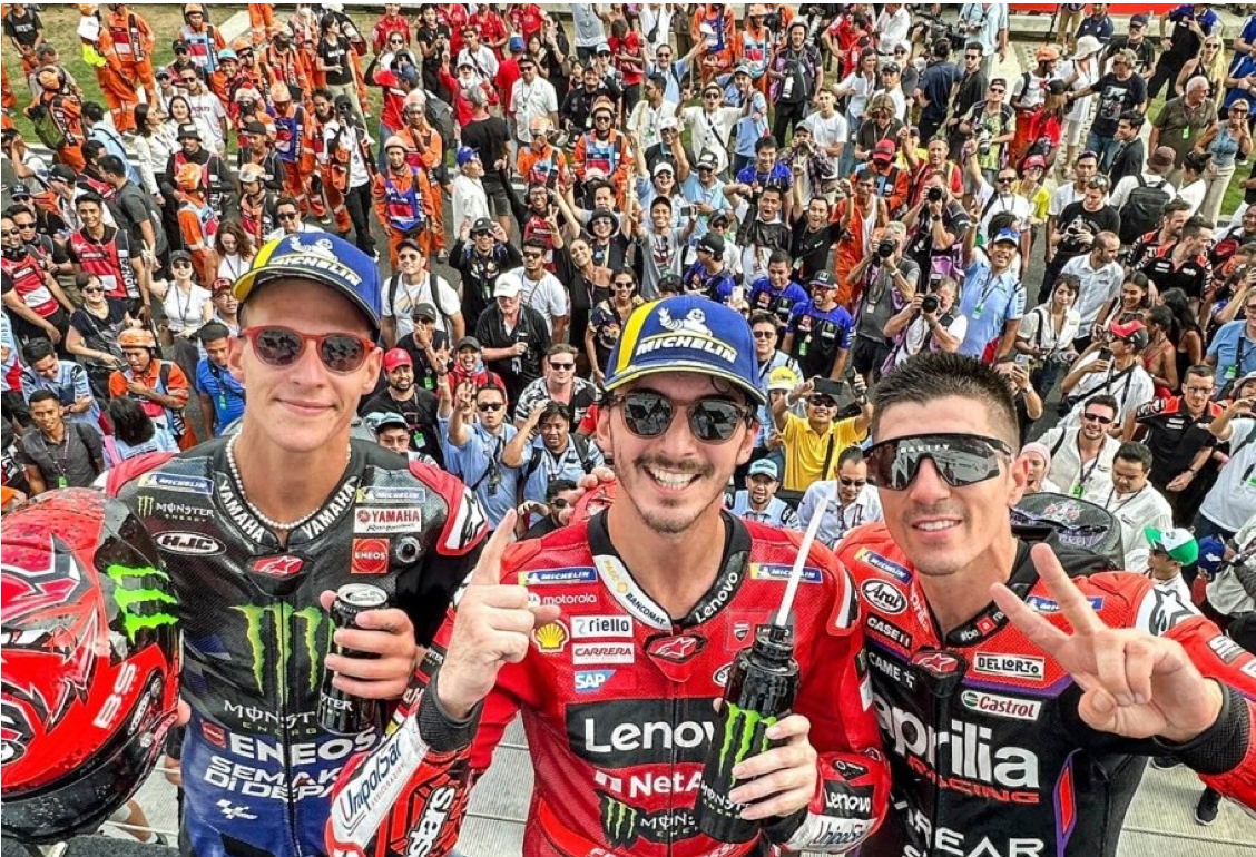 PECCO BAGNAIA STORMS TO MOTOGP VICTORY AS ALPINESTARS SWEEP PODIUM WITH MAVERICK VINALES SECOND AND FABIO QUARTARARO THIRD IN MANDALIKA, INDONESIA