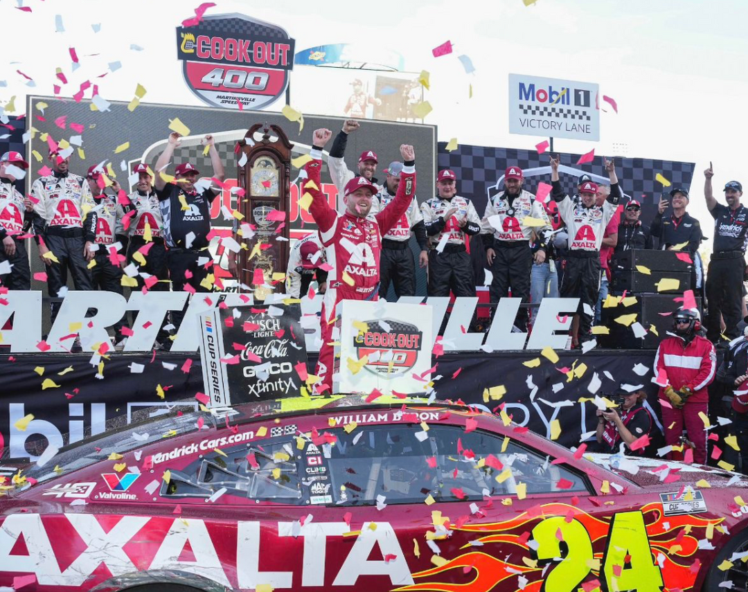 WILLIAM BYRON SEALS LANDMARK NASCAR CUP SERIES RACE WIN AT MARTINSVILLE SPEEDWAY, VIRGINIA