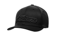 Alpinestars Blaze Flexfit Hat, Black Baseball Cap, Embossed Stars Logo, Curved Brim, Structured Six-Panel Design with Ventilation Holes