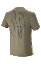 Alpinestars Vert Tech Short Sleeve Tee, Men's MTB Jersey, Olive Green, moisture-wicking DriRelease fabric, back view