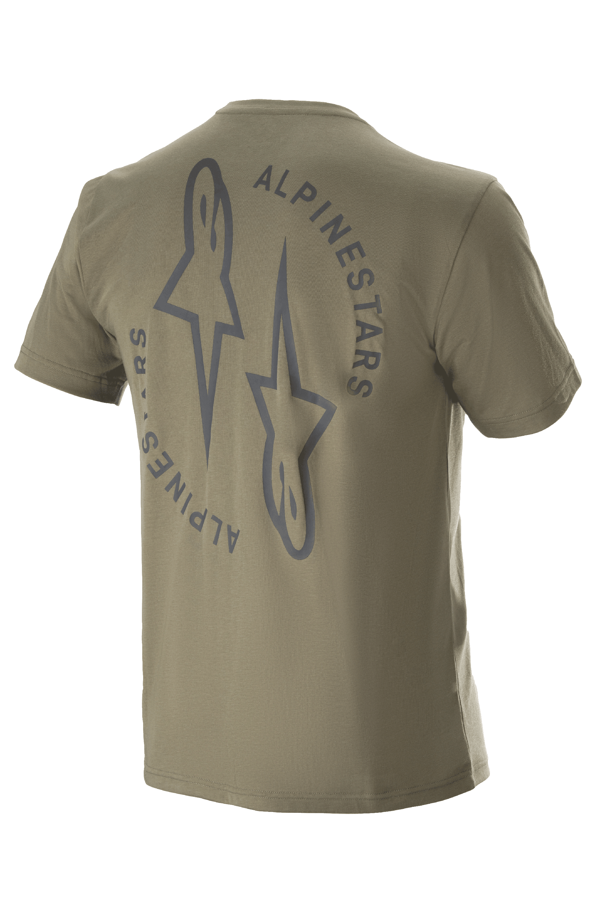 Alpinestars Vert Tech Short Sleeve Tee, Men's MTB Jersey, Olive Green, moisture-wicking DriRelease fabric, back view