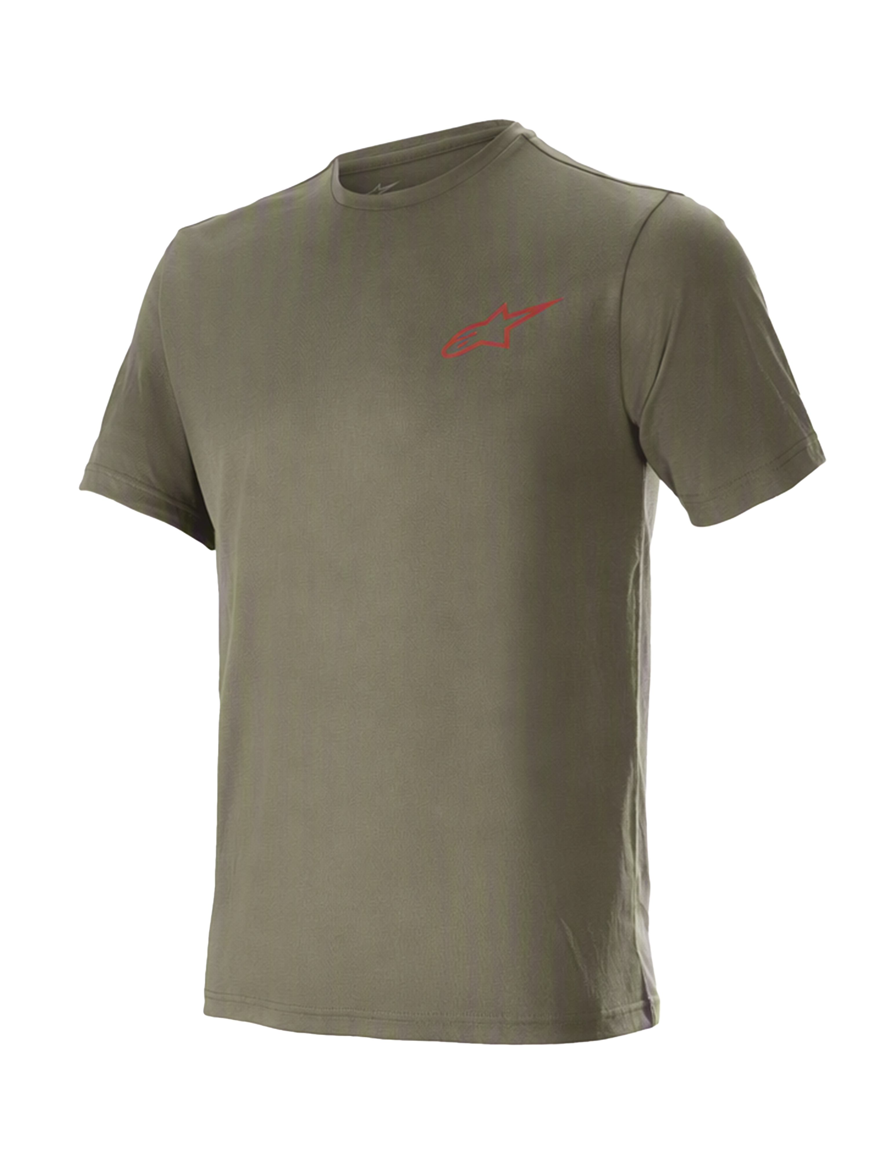Olive Vert Tech Short Sleeve Tee, technical mountain bike jersey featuring moisture-wicking DriRelease fabric and a red Alpinestars chest logo.