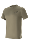 Alpinestars Vert Tech Tee, moisture-wicking olive green MTB jersey for men featuring performance DriRelease fabric.
