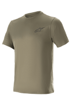Alpinestars Vert Tech Tee, moisture-wicking olive green MTB jersey for men featuring performance DriRelease fabric.