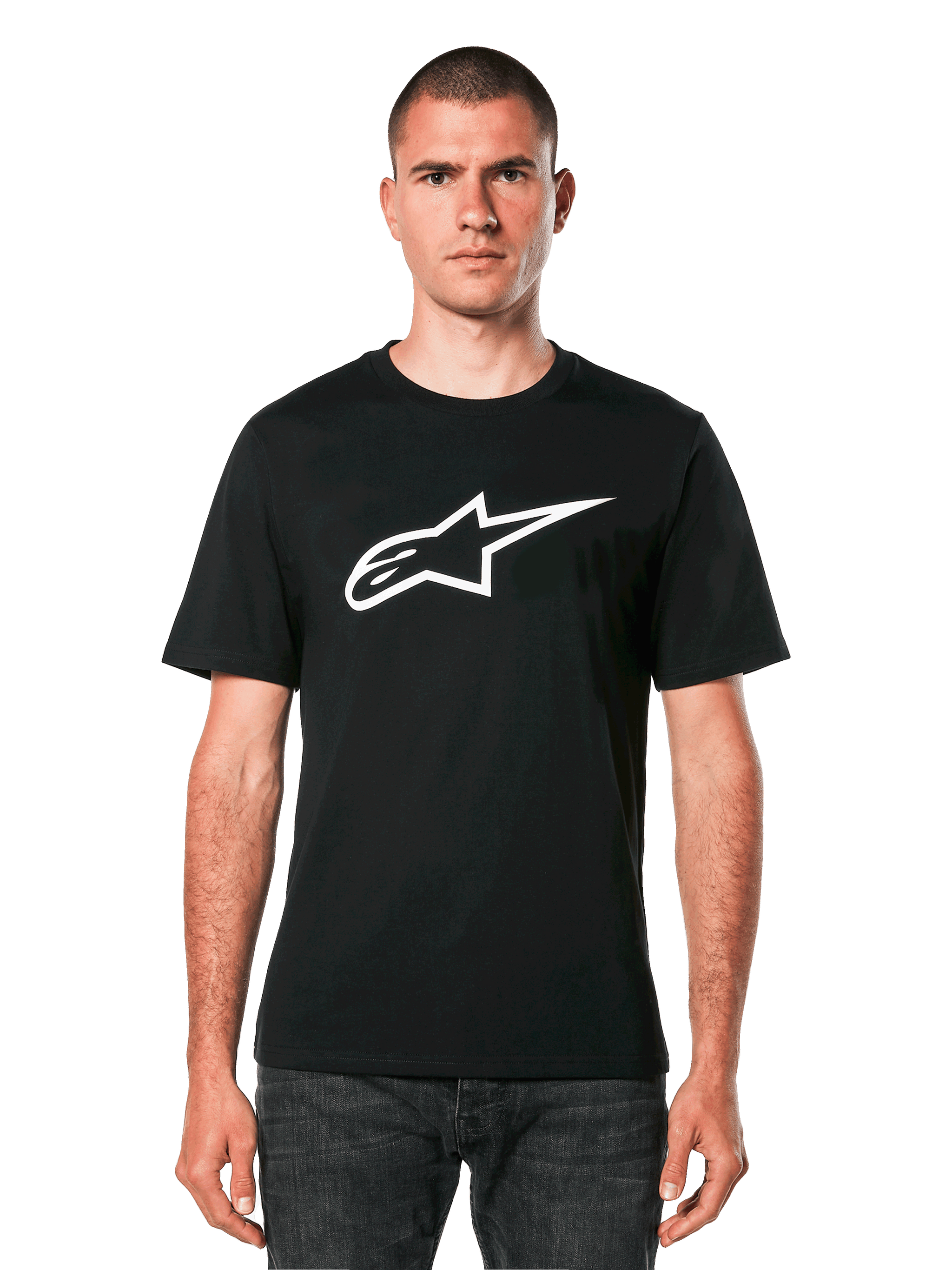 Shop Alpinestars Linear Wordmark 2.0 CSF T-Shirt In Black/grey/red Shop Alpinestars Linear Wordmark 2.0 CSF T-Shirt In Black/grey/red