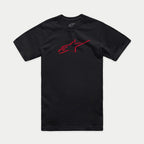 Alpinestars Ageless Shadow CSF Tee, Short Sleeve T-Shirt, Black, Red Ageless Shadow Logo Graphic on Chest, Casual Sportswear