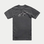 Alpinestars Ageless Shadow CSF Tee, Short Sleeve T-Shirt, Charcoal Black, featuring front Ageless shadow logo graphic, casual motorsport streetwear