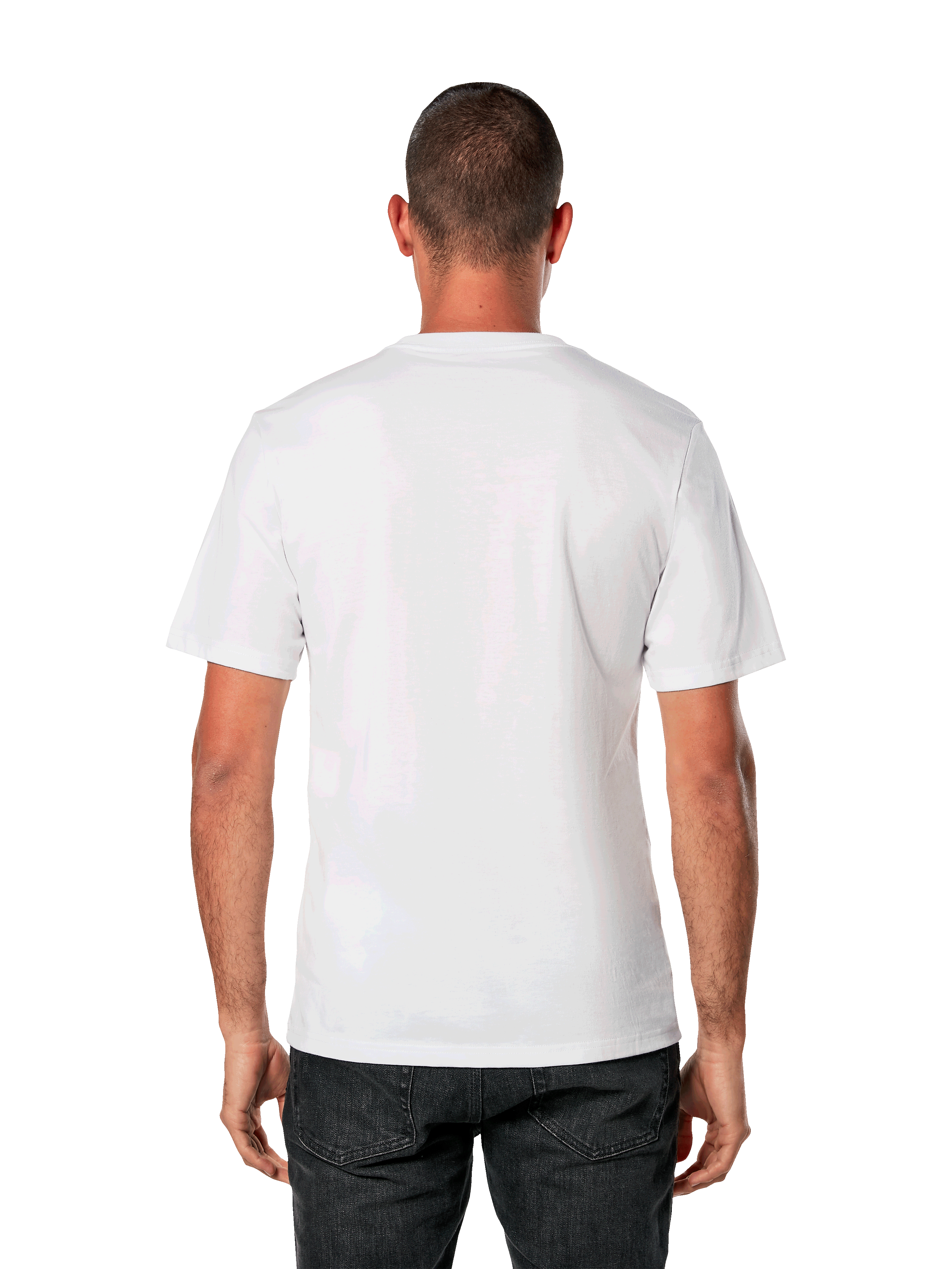 Alpinestars Always 2.0 CSF Tee, Short Sleeve T-Shirt, White, Back view on model, casual motorsport streetwear
