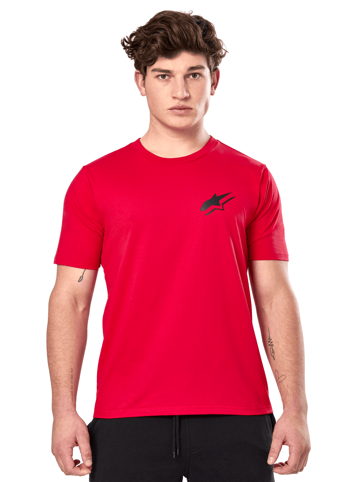Alpinestars Formulate CSF Tee, Short Sleeve T-Shirt, Red, featuring a small black Astars logo on the chest, Casual Motorsport Streetwear