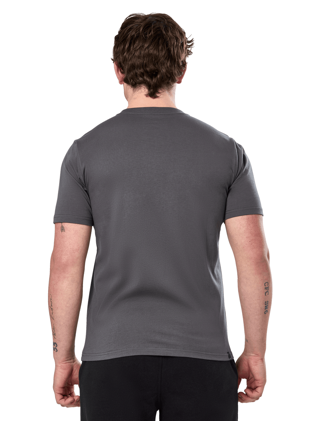 Alpinestars Prevail Csf Tee, Short Sleeve T-Shirt, Charcoal, plain back view, casual motorsport-inspired streetwear