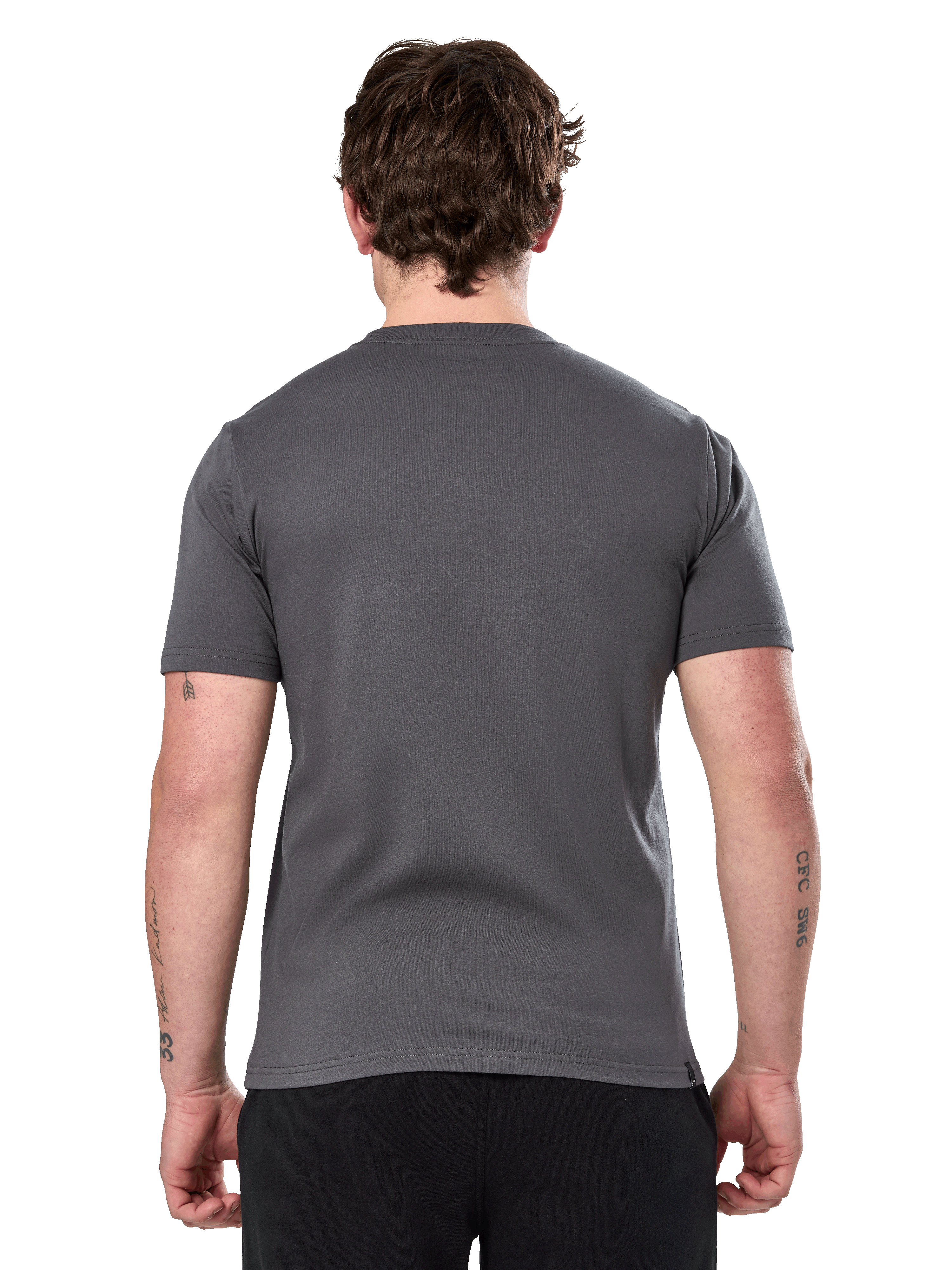Alpinestars Prevail Csf Tee, Short Sleeve T-Shirt, Charcoal, plain back view, casual motorsport-inspired streetwear