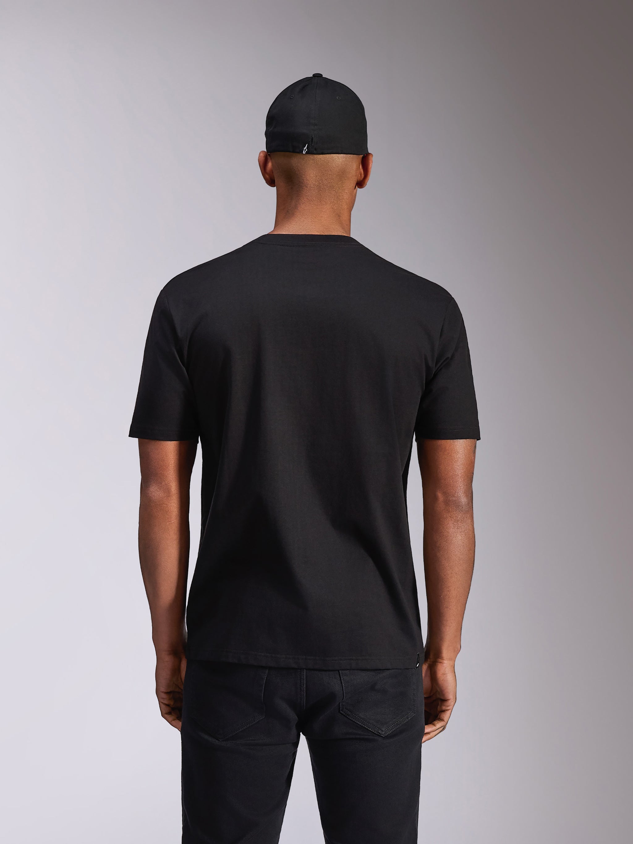 Alpinestars Plate CSF Tee, Short Sleeve T-Shirt, Black, Back View, Casual Motorsport Sportswear