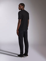 Alpinestars Authority CSF Tee, Short Sleeve T-Shirt, Black, back view worn by model, casual motorsport-inspired streetwear, paired with black pants