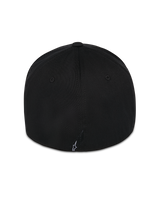 Alpinestars Pivot Hat, Black flex back cap, back view featuring a small white embroidered Astars logo, twill construction, casual motorsport apparel