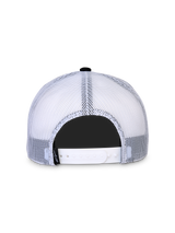 Alpinestars Component Trucker Hat, Rear View, White Mesh Back with Adjustable White Snapback Closure, Small Black Logo Tag, Casual Motorsport Headwear